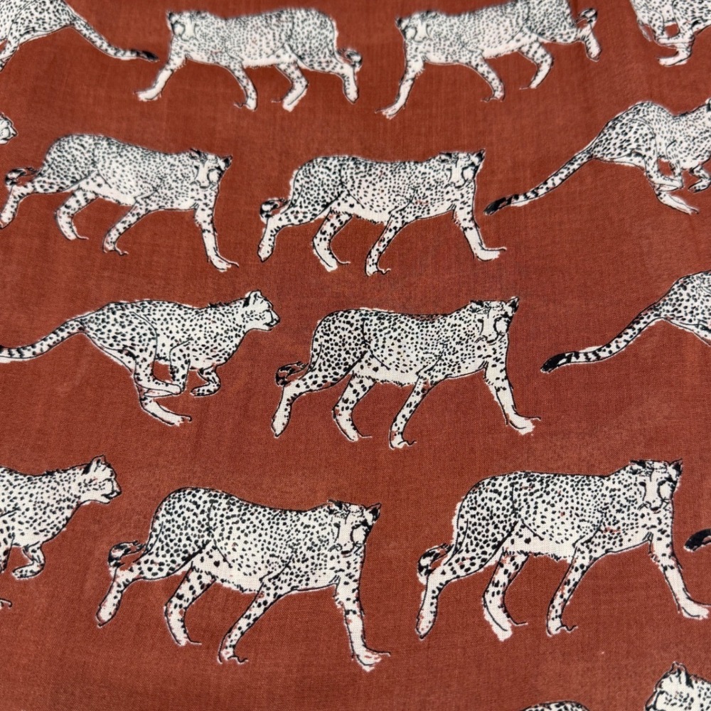 Lucky Brand Cheetah Print Boho Tank Top Large Rust Sleeveless Festival - Picture 4 of 13